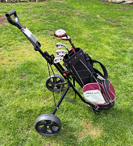 Deep red burgundy kids golf - red,